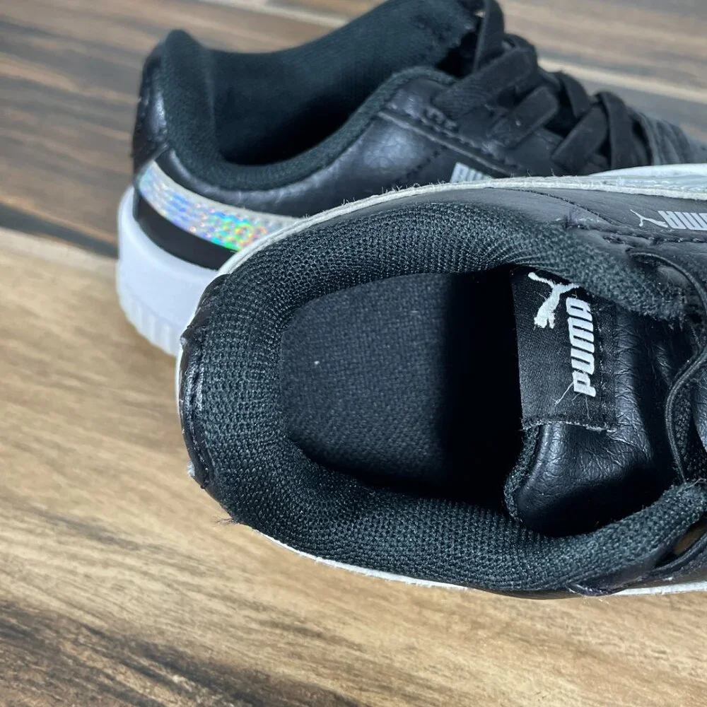 Puma Carina Rainbow AC Toddler Boys Size 8C Shoes Black Slip On Sneakers